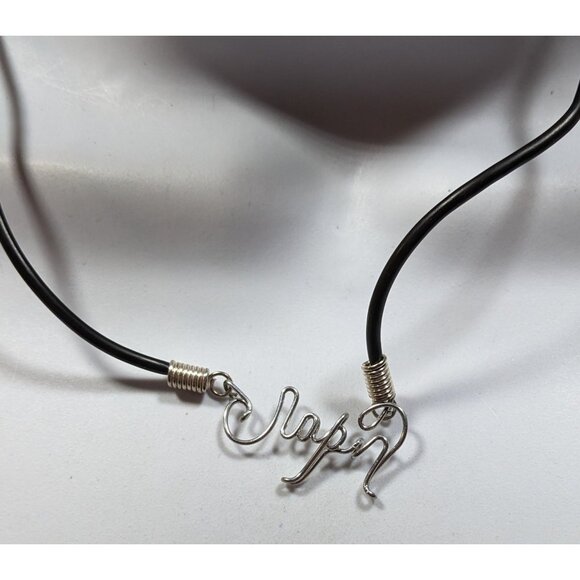 Wire Wrapped Cursive "Japan" Pendant Necklace - Picture 6 of 7